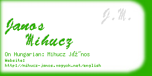 janos mihucz business card